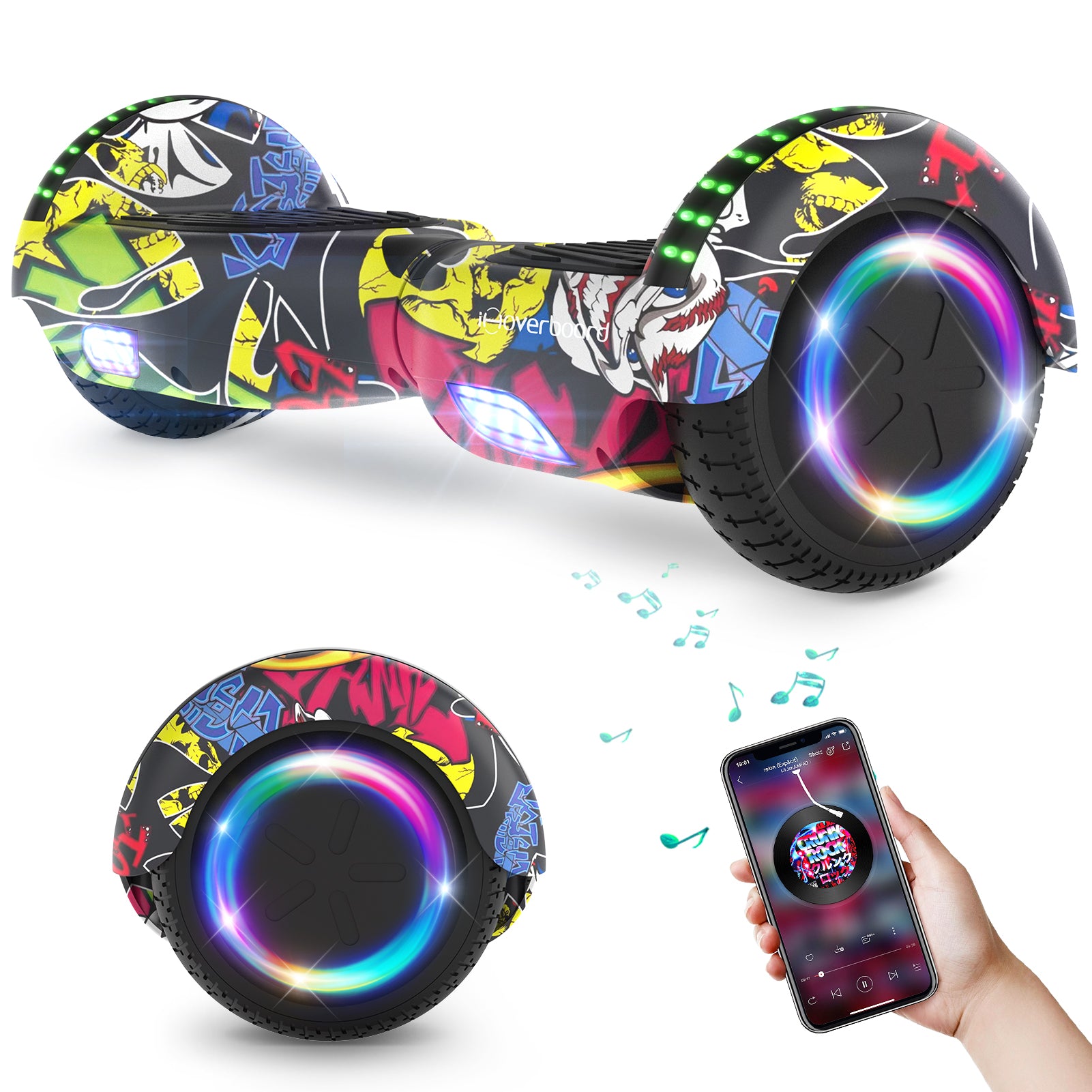 iHoverboard® H1 Yellow LED Self Balancing Hoverboard 700W iScooter