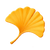 Bright yellow ginkgo leaf icon on a transparent background.