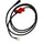 Black electric scooter wiring harness with integrated cable, waterproof connector, red rubber cable clips, and white multi-pin plug for controller or display connection.