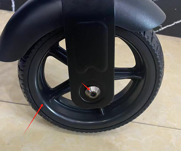 Front wheel with fixing screw for iK3 kids escooter