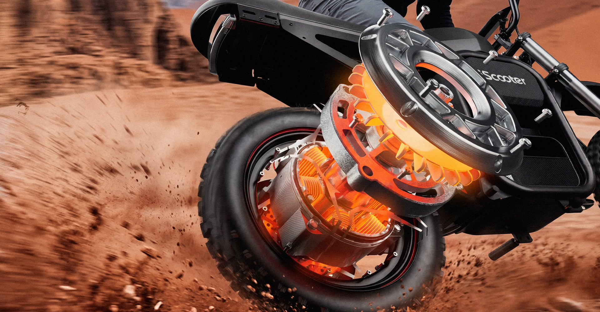 A 360-degree product showcase video thumbnail featuring a black electric bike on a white background. The bike is displayed from a side angle, highlighting its fat all-terrain tires, front suspension fork, rear shock absorber, disc brakes, integrated headlight, and long padded seat. The video presentation is designed to provide a comprehensive view of the bike’s design, build quality, and key features.