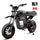 iScooter DX5 Max electric bike in black with fat off-road tires, front suspension, and integrated storage compartment, displayed alongside a color LCD dashboard and NFC smart card keyless access system on a white background.