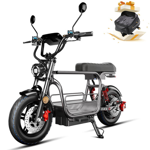 iScooter DX5 / DX5Pro Electric Scooter with Seat & Large Basket - Moped Style