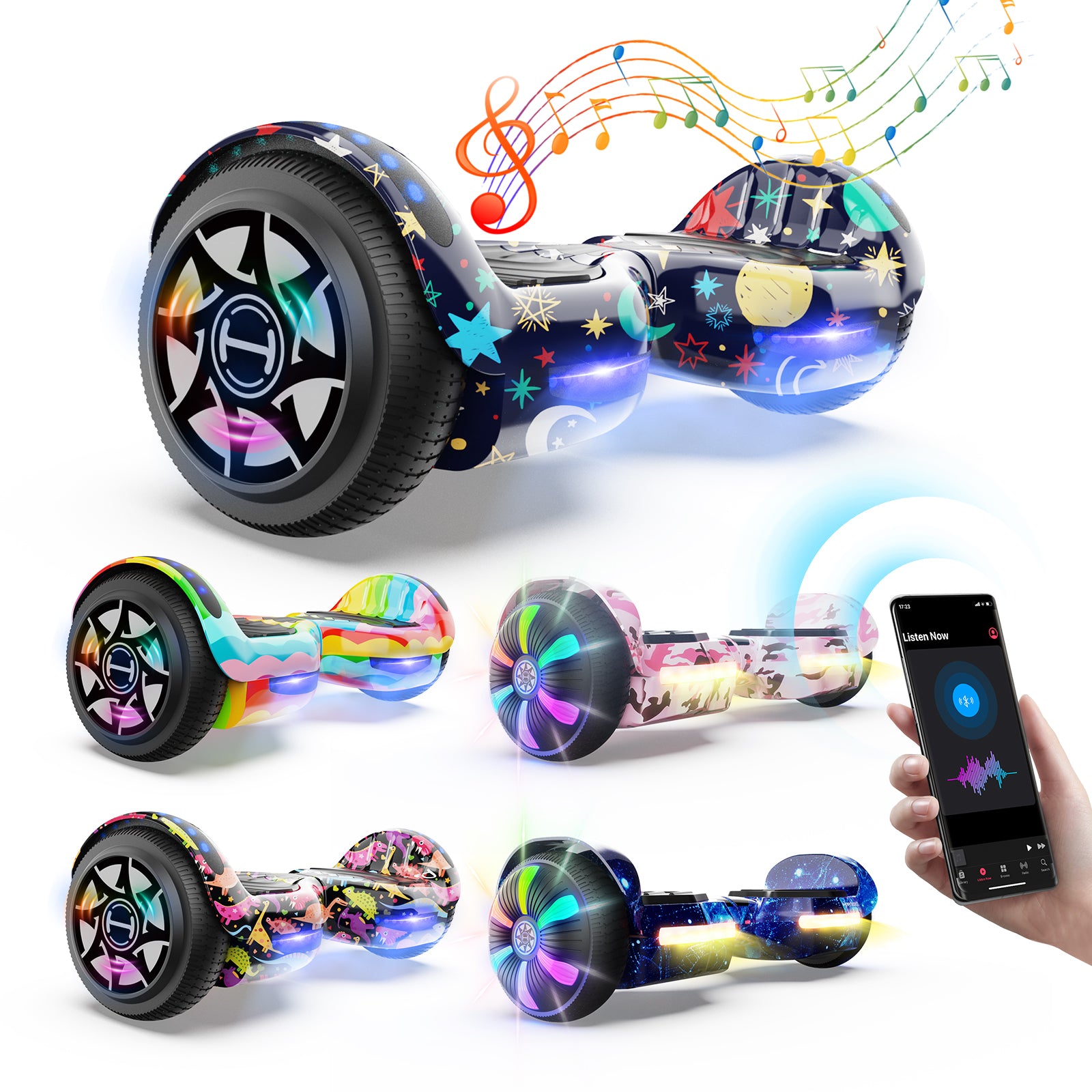 H1 Self Balancing Hoverboard Bluetooth Music LED Lights