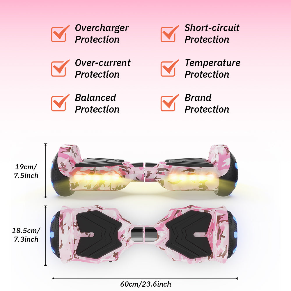 iHoverboard H2 Pink Bluetooth Hoverboard 6.5"