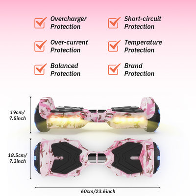 iHoverboard H2 Pink Bluetooth Hoverboard 6.5"
