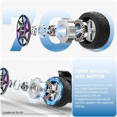 iHoverboard H8 LED Black Off Road Hoverboard 8.5"