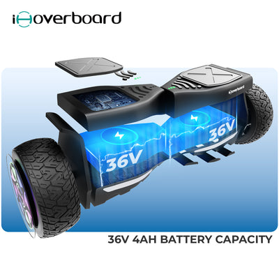 iHoverboard H8 LED Black Off Road Hoverboard 8.5"