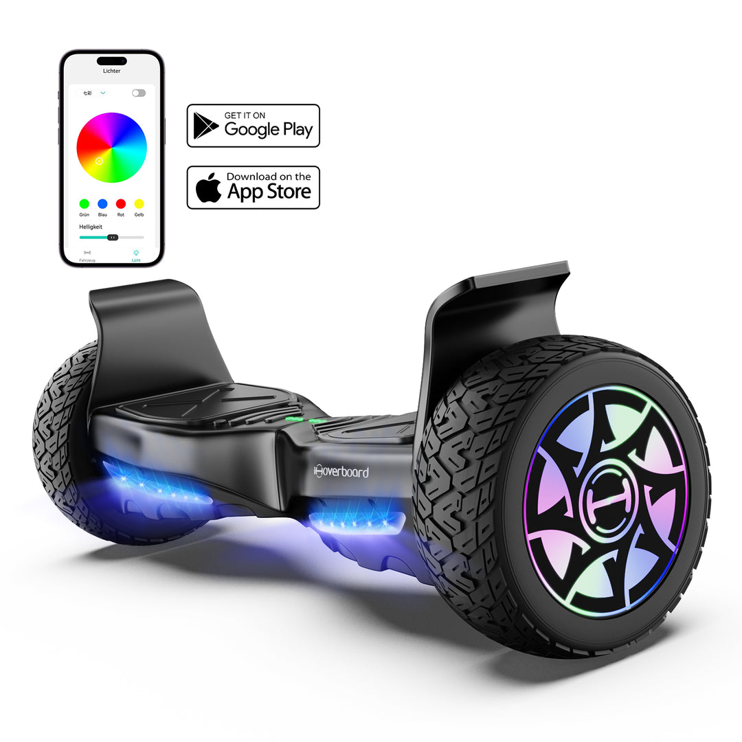 H8 LED Silver all terrain Hoverboard iScooter