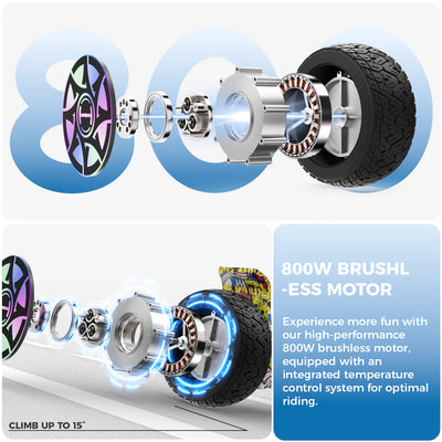 8.5" H8 Off Road Hoverboard with Bluetooth Music and LED Lights - Self Balancing System