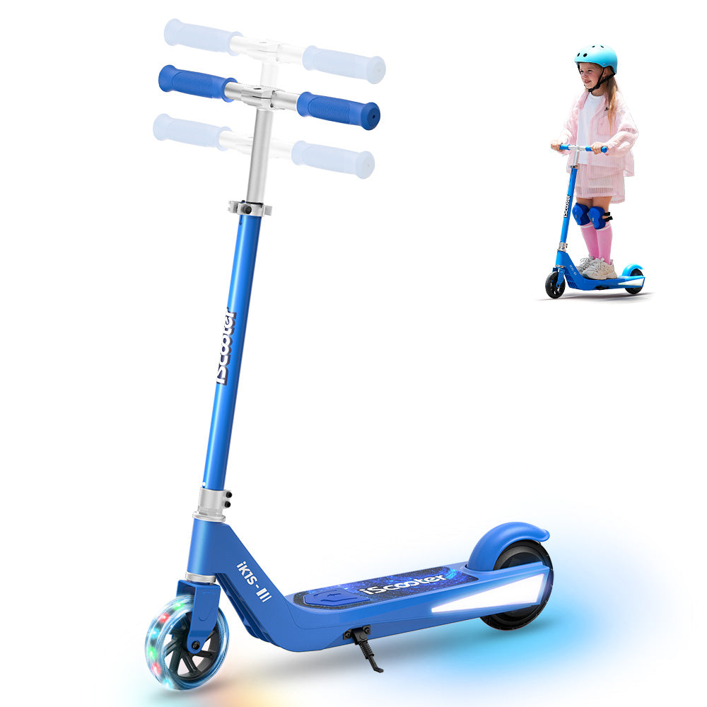 iK1S Kids Electric Scooter with Colorful Flashing Wheels & Height