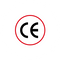 Circular icon displaying the CE certification mark inside a red outline on a light background.