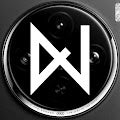 Circular NEON AIRSHIP logo featuring a stylized white monogram on a black background with a metallic silver ring, used as the creator or channel icon.