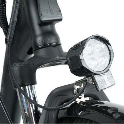Electric bike with front and rear lights