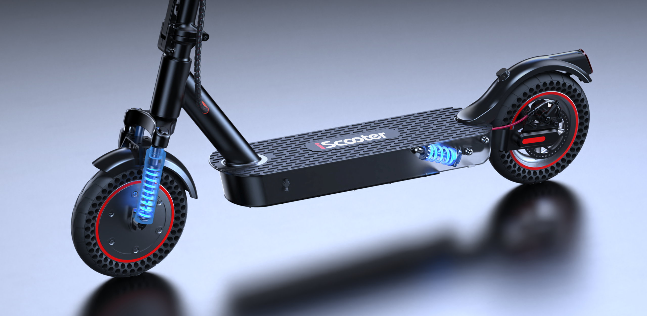 iScooter i9Max 500W Electric Scooter Which features matter most in rainy UK commutes? - Illustrate the section with a relevant product or system image.