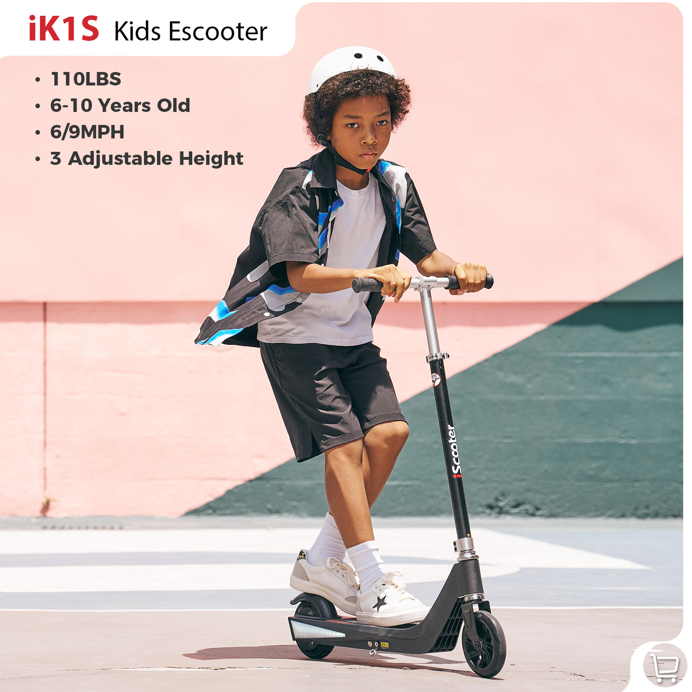 iScooter iK3/iK1S Electric Scooter for Kids with Colorful Lights