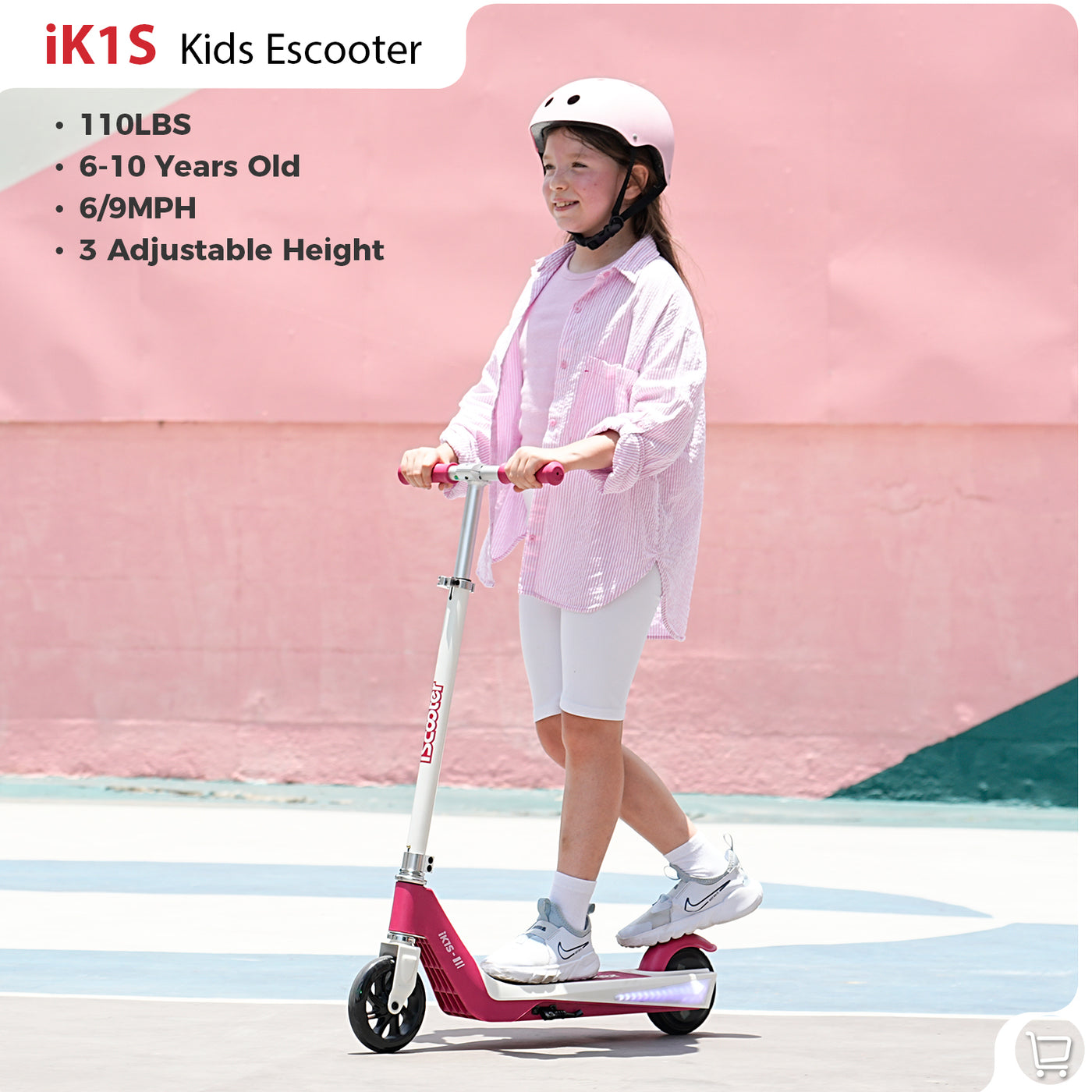 iScooter iK3/iK1S Electric Scooter for Kids with Colorful Lights