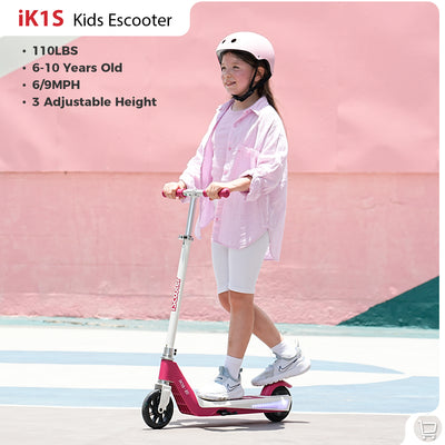 iScooter iK3/iK1S Electric Scooter for Kids with Colorful Lights