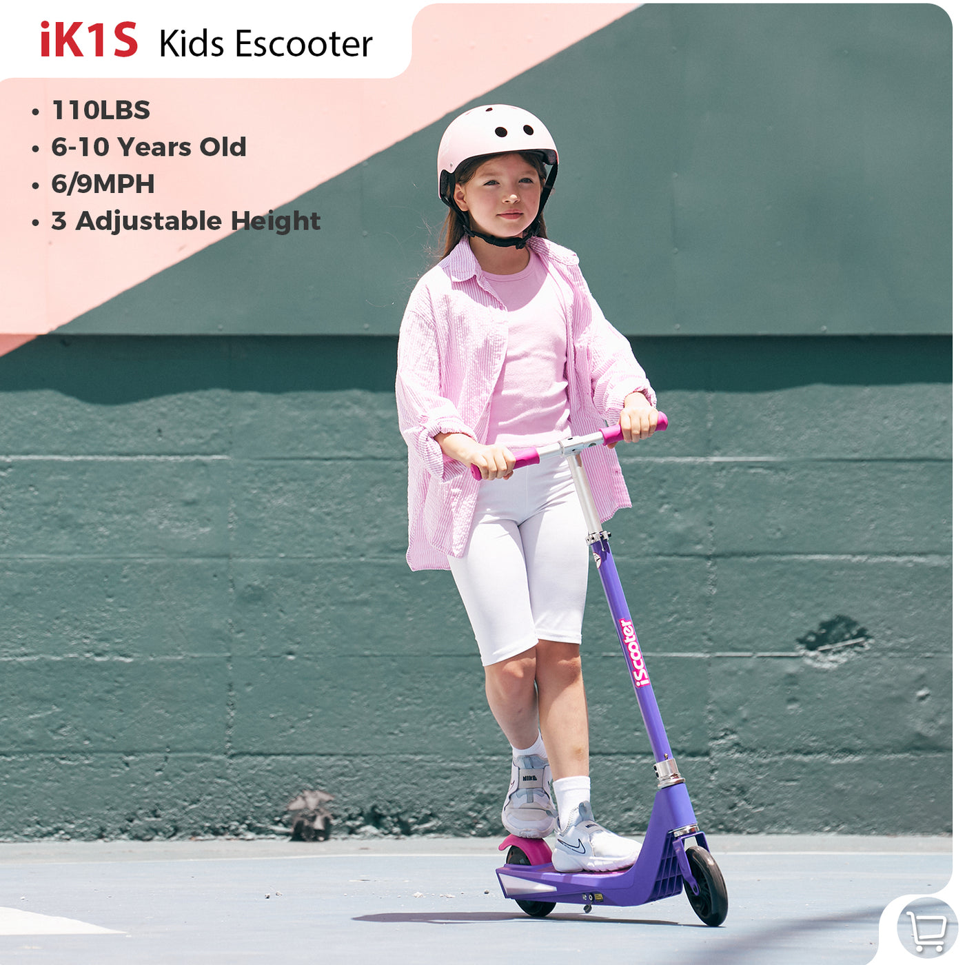 iScooter iK3/iK1S Electric Scooter for Kids with Colorful Lights