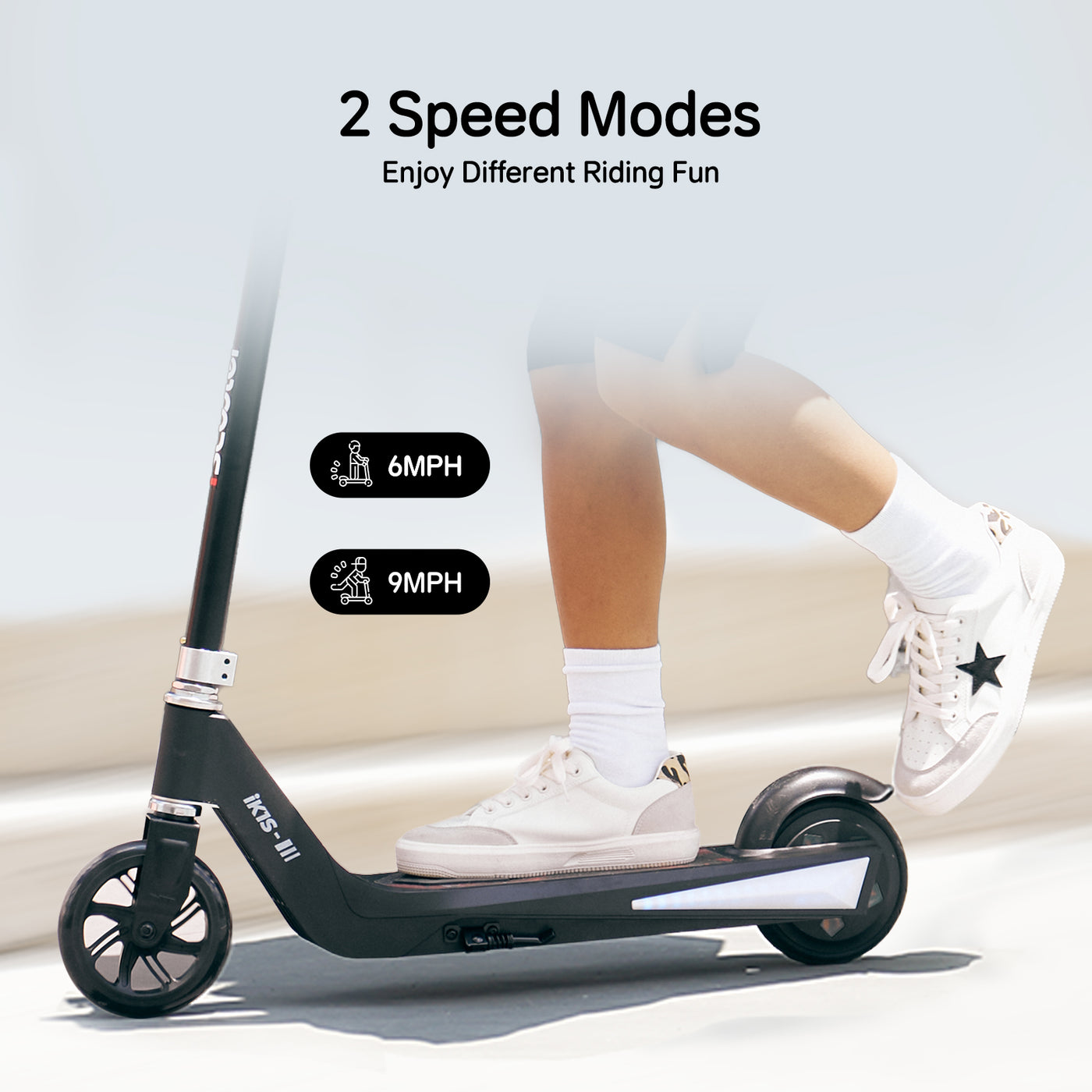 iScooter iK1S Electric Scooter for Kids with Colorful Flashing Wheels