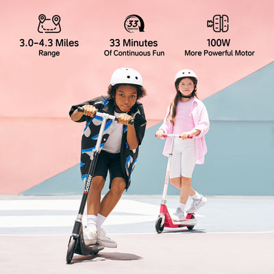iScooter iK1S Electric Scooter for Kids with Colorful Flashing Wheels