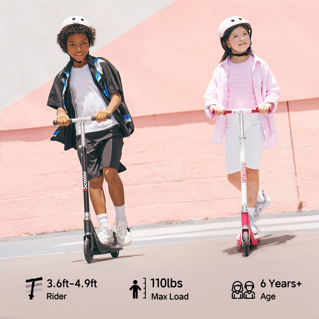 iK1S Kids Electric Scooter with Colorful Flashing Wheels & Height