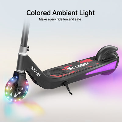 iScooter iK1S Electric Scooter for Kids with Colorful Flashing Wheels