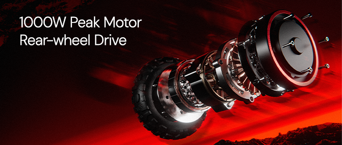 iScooter iX5S motor specifications infographic showing electric scooter power and performance features.