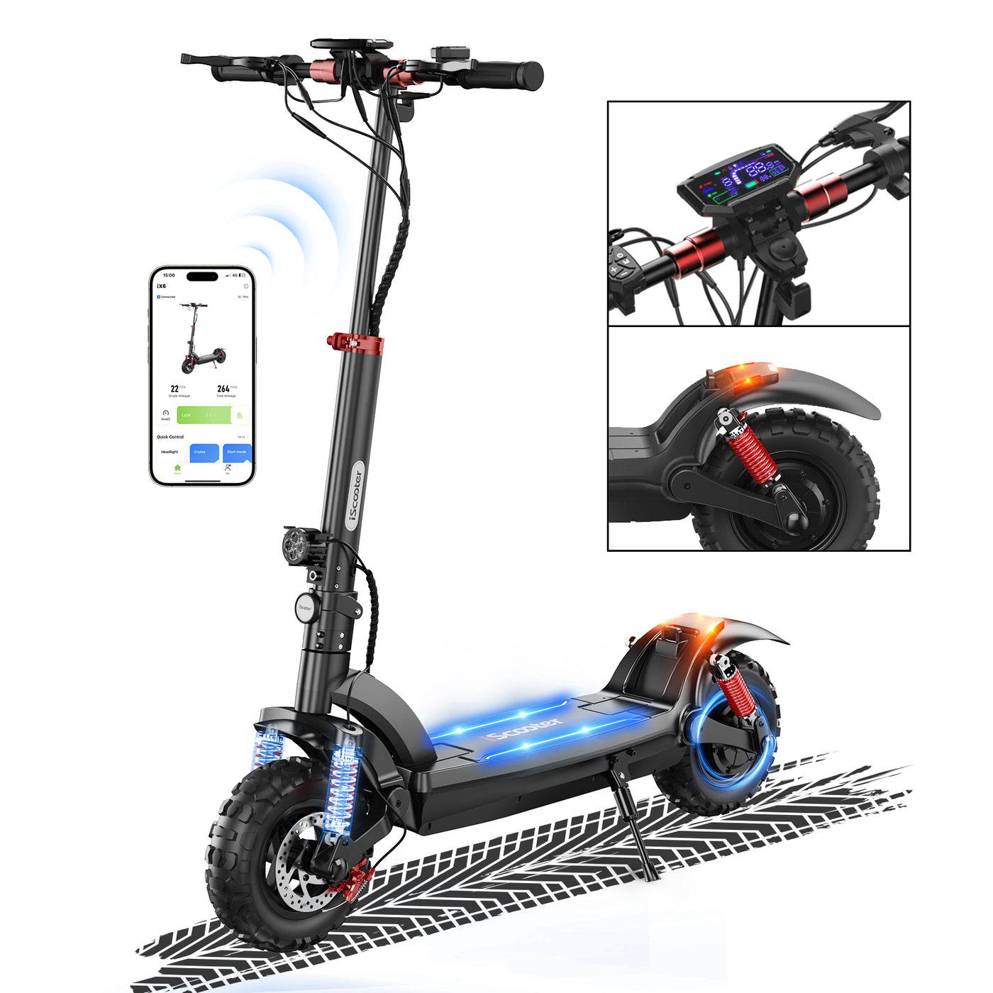 iScooter iX-Series 1200W Off Road Electric Scooter