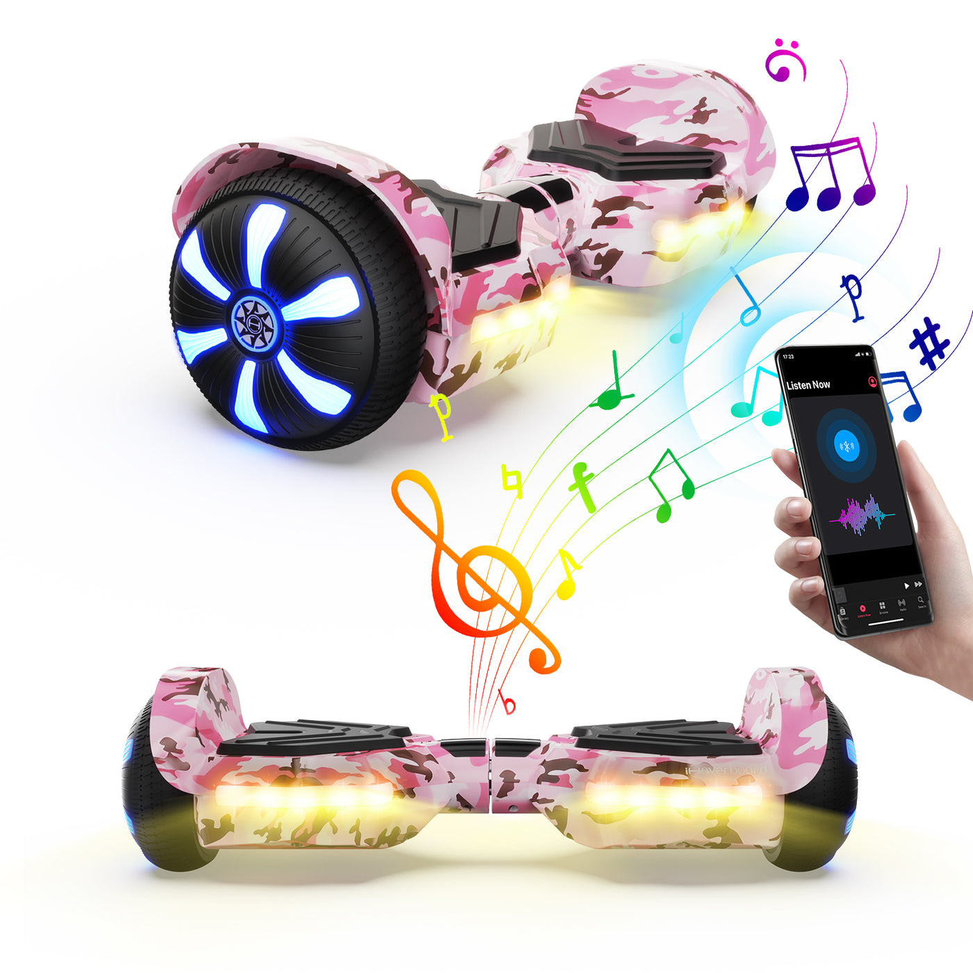 iHoverboard H2 Pink Bluetooth Hoverboard 6.5"