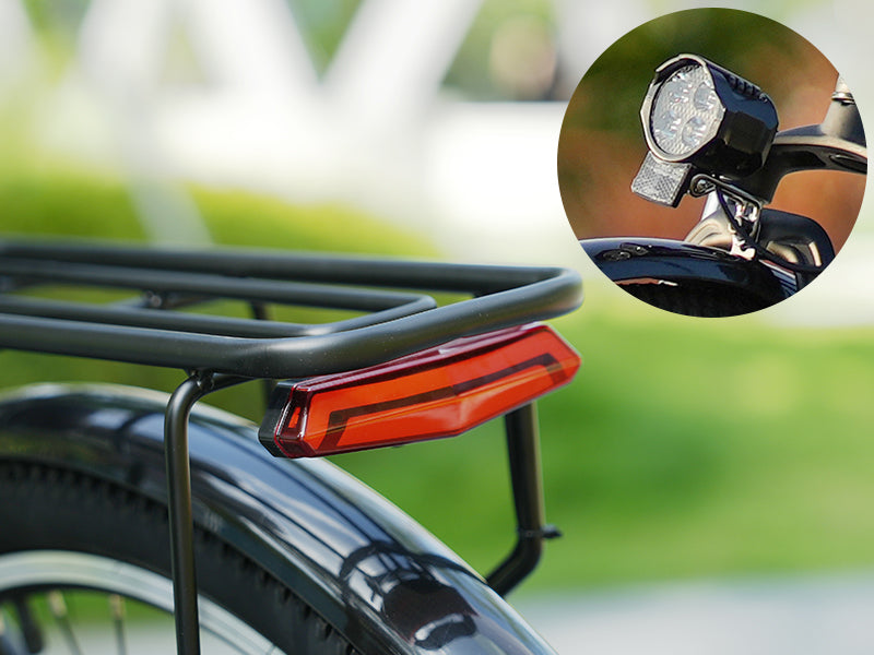 Alloy steel folding frame electric bike Front & Rear Light