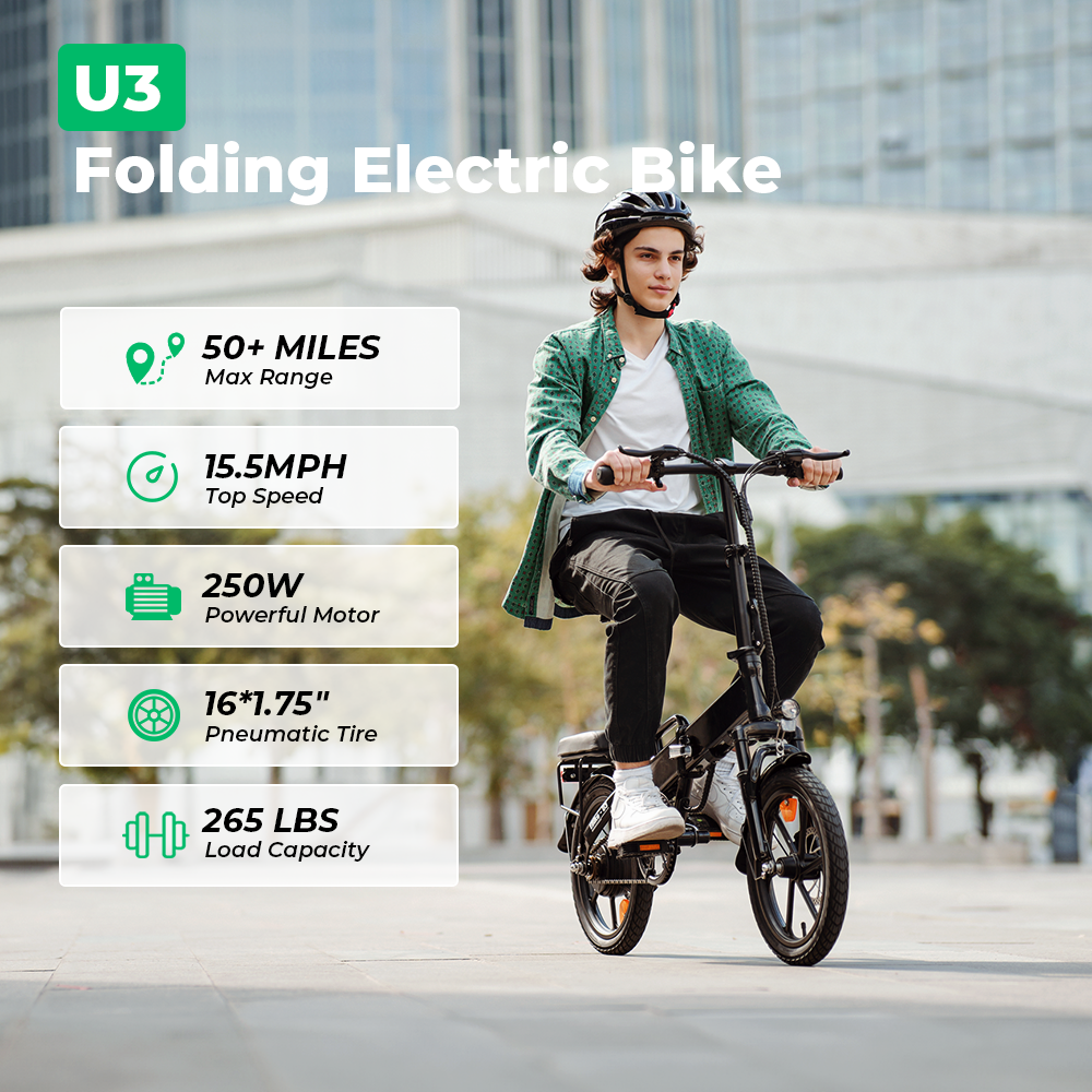 iScooter Folding Electric Bike - U3 Black iScooter U3 Black Folding Electric Bike