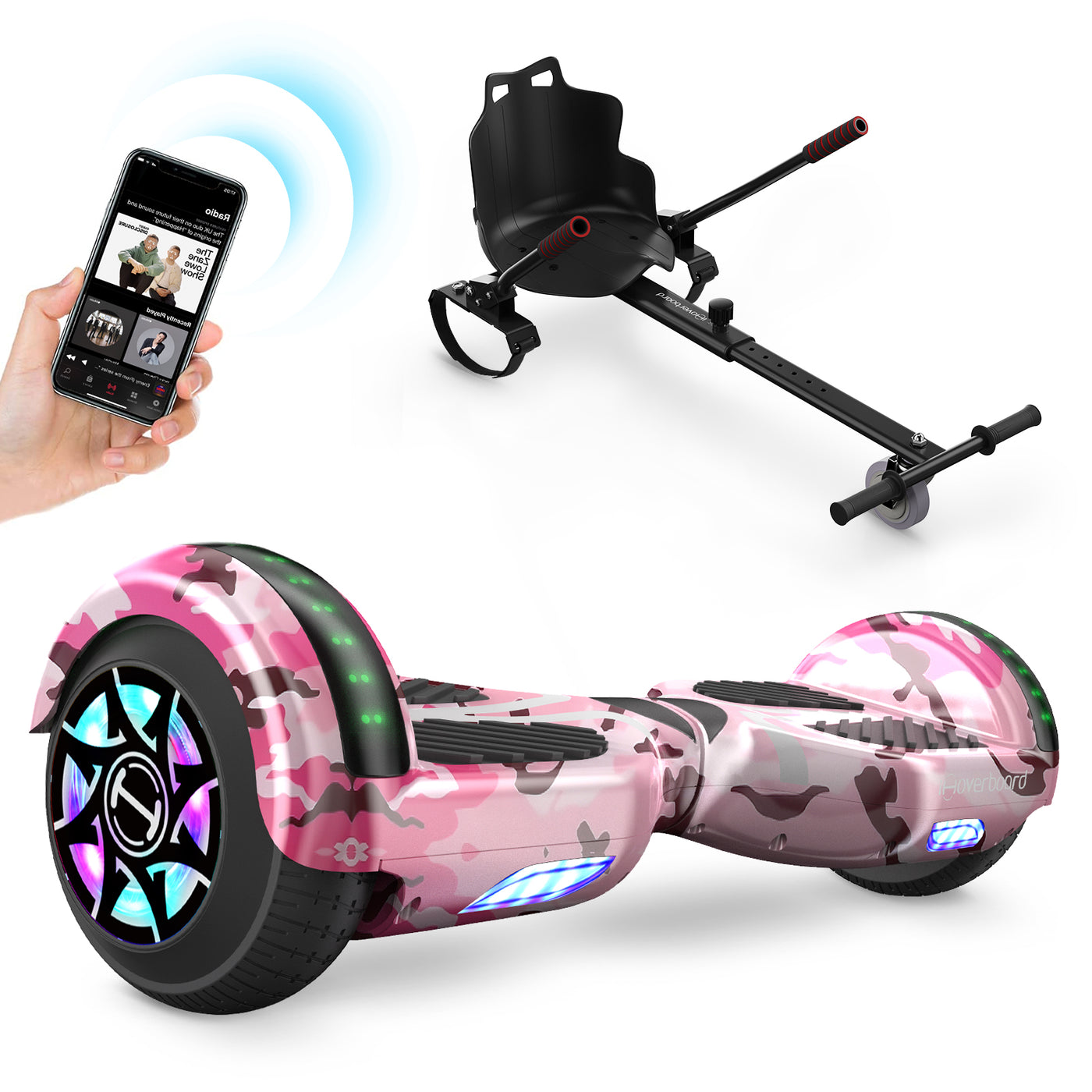 iHoverboard H4 Pink Bluetooth Hoverboard 6.5"