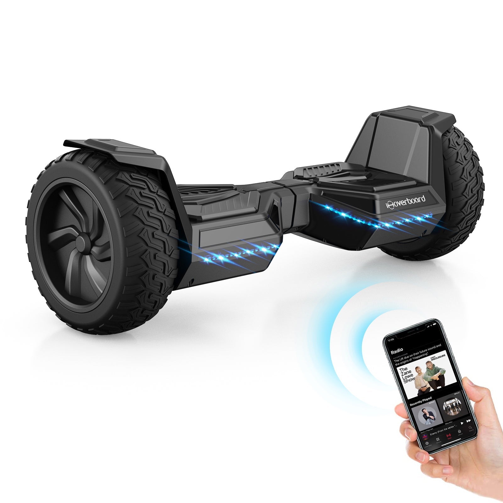 H8 LED Black Off Road Hoverboard 8.5" | iScooter