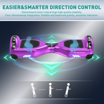 iHoverboard® H1 Purple (Fuchsia) LED Self Balancing Hoverboard 6.5"(700W)