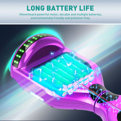 iHoverboard® H1 Purple (Fuchsia) LED Self Balancing Hoverboard 6.5"(700W)