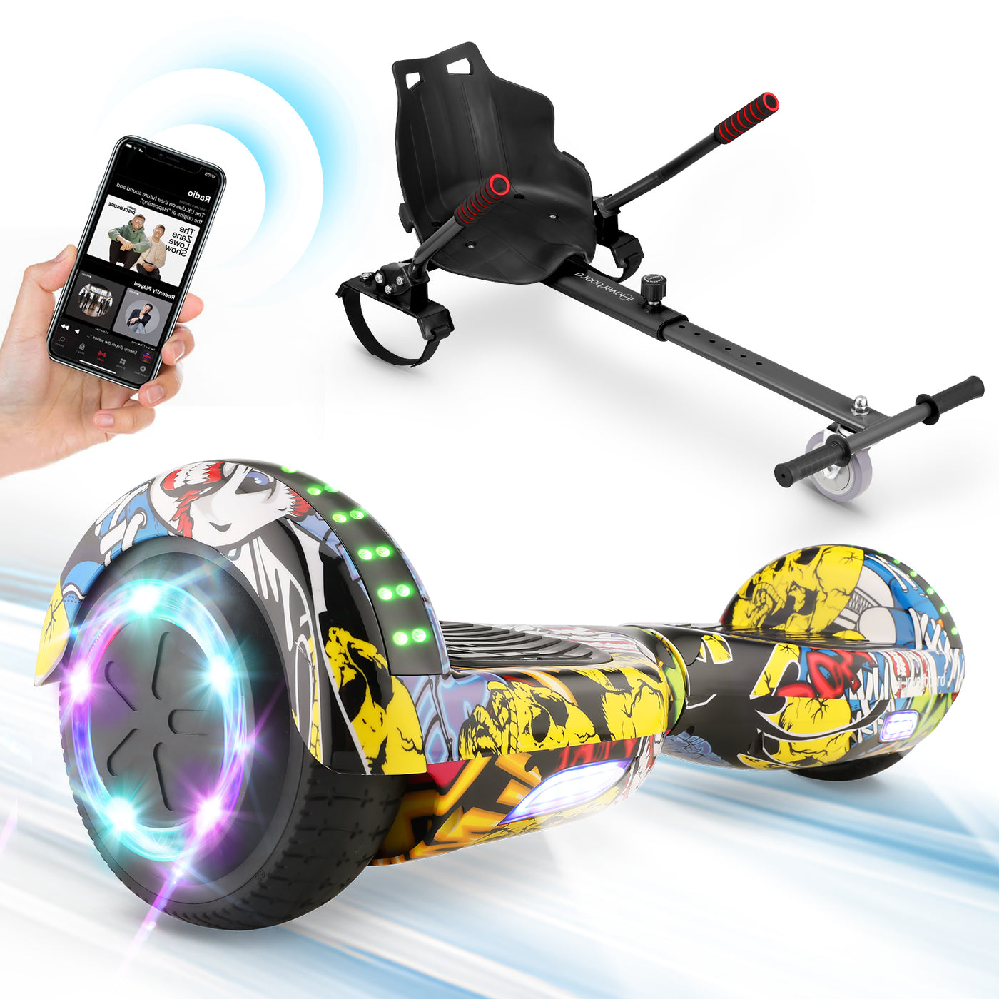iHoverboard® H1 Yellow LED Self Balancing Hoverboard 6.5"(700W)