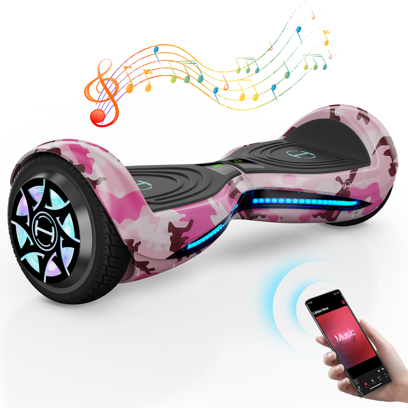 iHoverboard H2 Pink Self Balancing Hoverboard with Dual 350W Motor (700W)