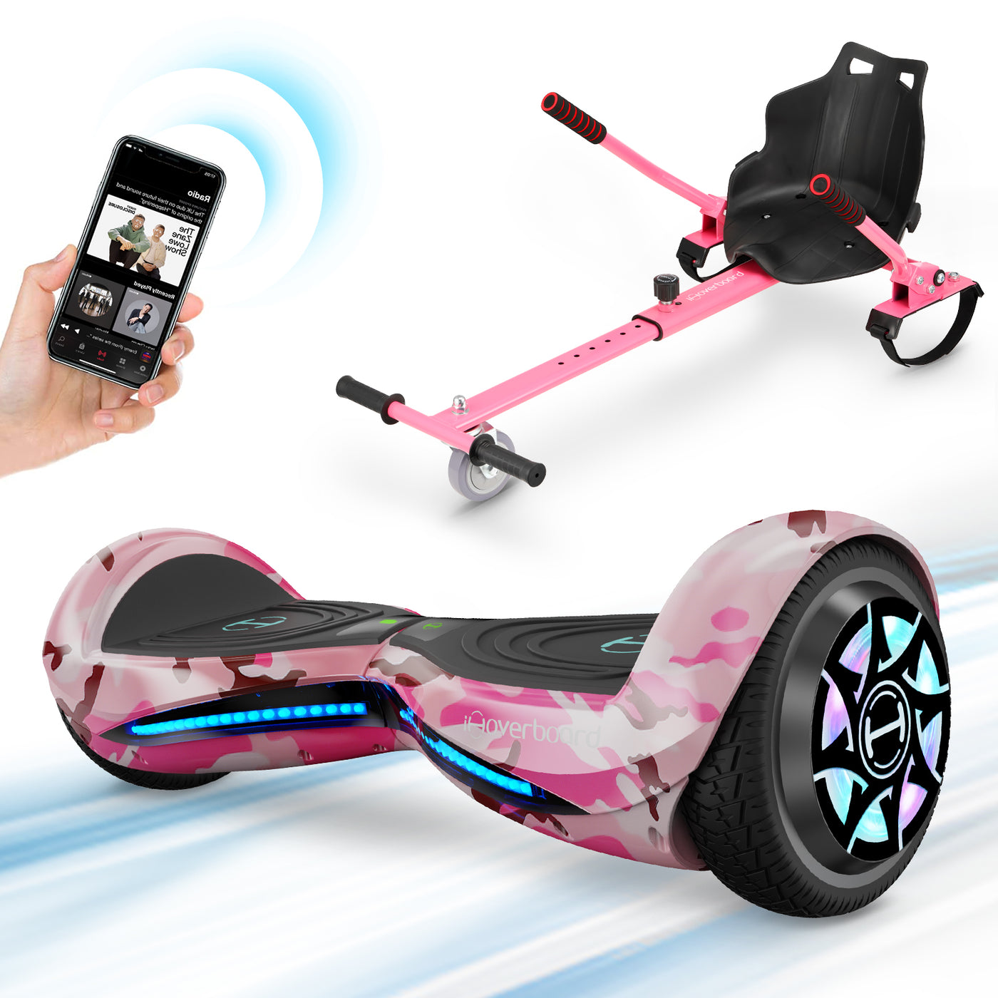 iHoverboard H2 Pink Self Balancing Hoverboard with Dual 350W Motor (700W)