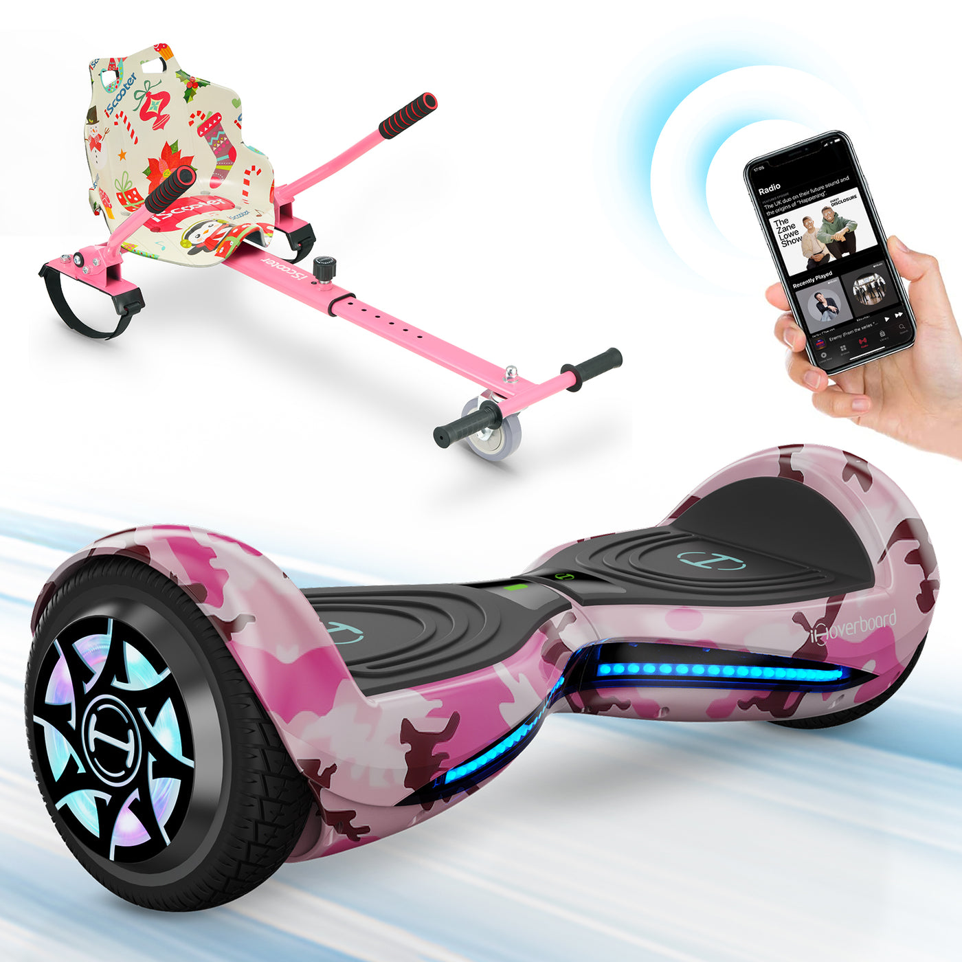 iHoverboard H2 Pink Self Balancing Hoverboard with Dual 350W Motor (700W)