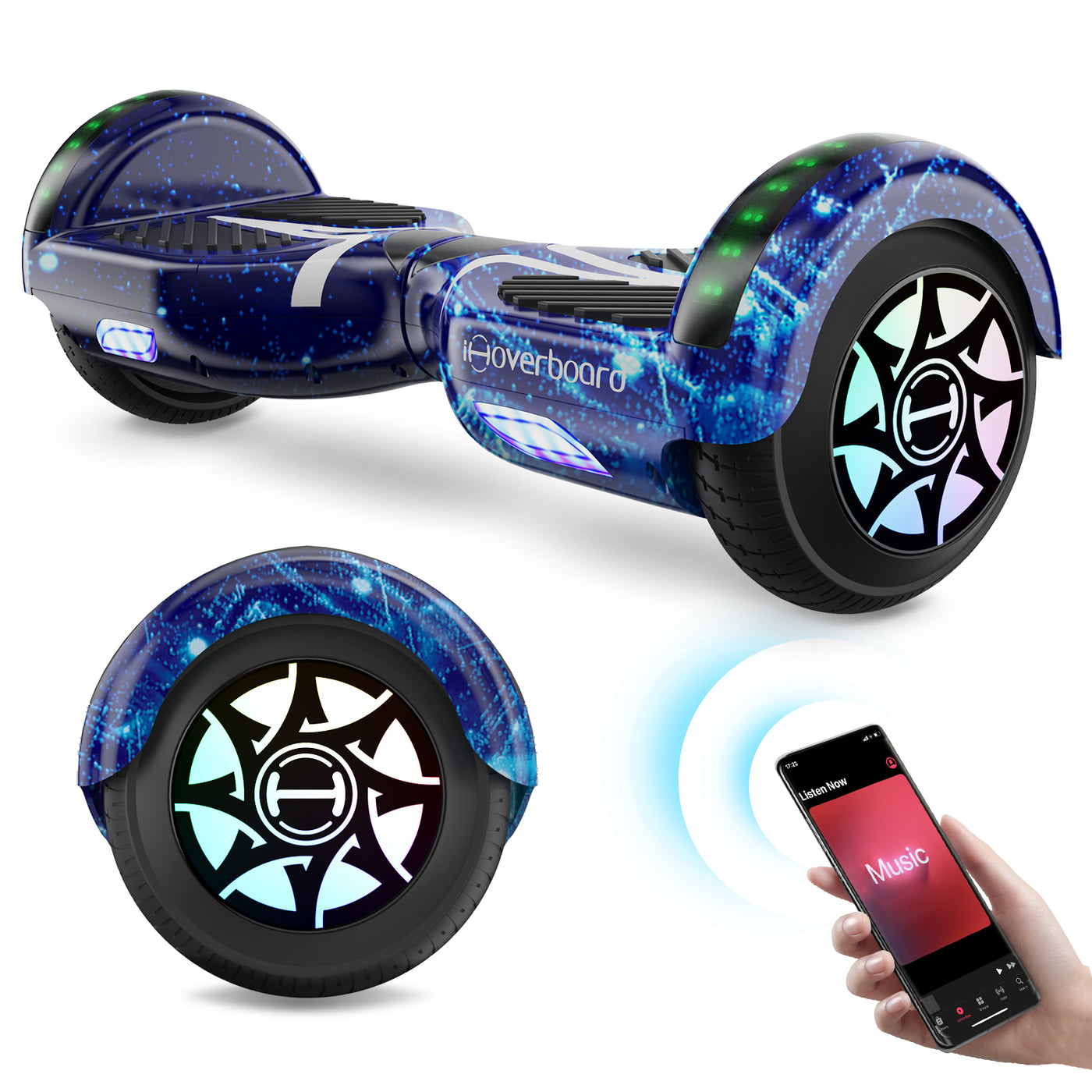 iHoverboard H4 Blue Bluetooth Hoverboard 6.5"